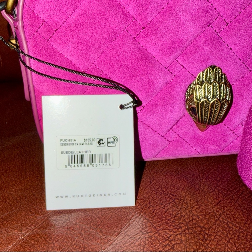 🔥🔥🔥NEW Kurt Geiger London Small Kensington Quilted Suede Camera Crossbody Bag - Picture 9 of 10